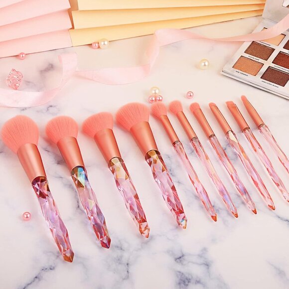 🆕 Makeup Crystal Brushes Set Highlighter Foundation Liquid Professional Design - Picture 4 of 6
